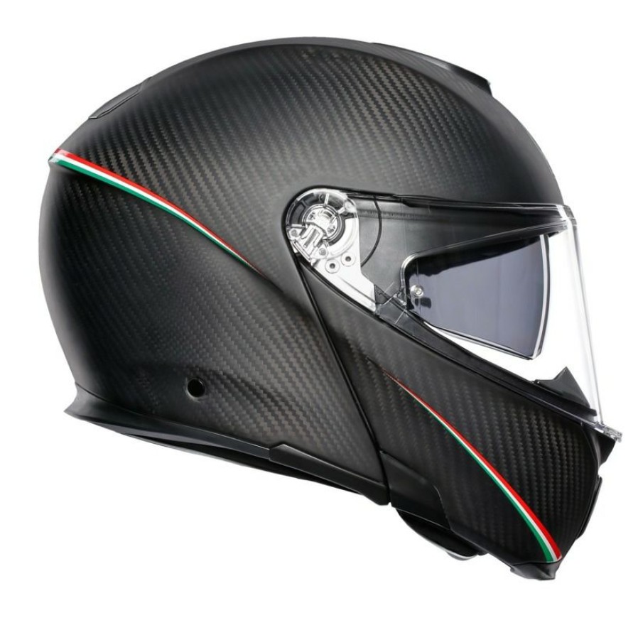 Modular * | Agv Helmets Agv Sportmodular Carbon Tricolore Helmet / Xl [Blemished Very Good] Matte Black