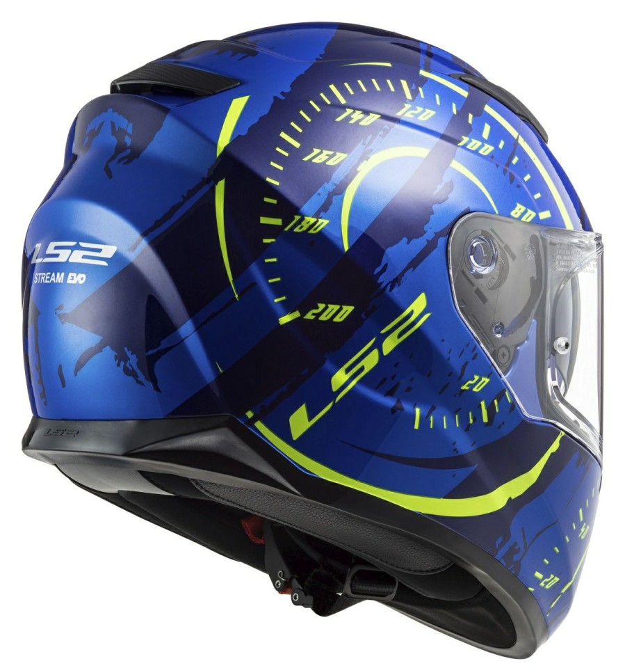 Full Face * | Ls2 Helmets Ls2 Stream Tacho Helmet Blue/Hi-Viz Yellow