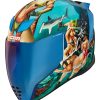 Full Face * | Icon Airflite Pleasuredome 4 Helmet Blue