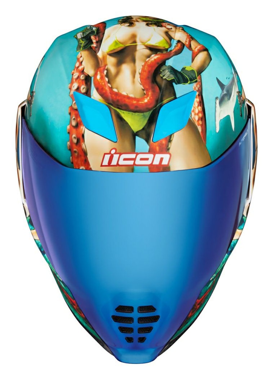 Full Face * | Icon Airflite Pleasuredome 4 Helmet Blue