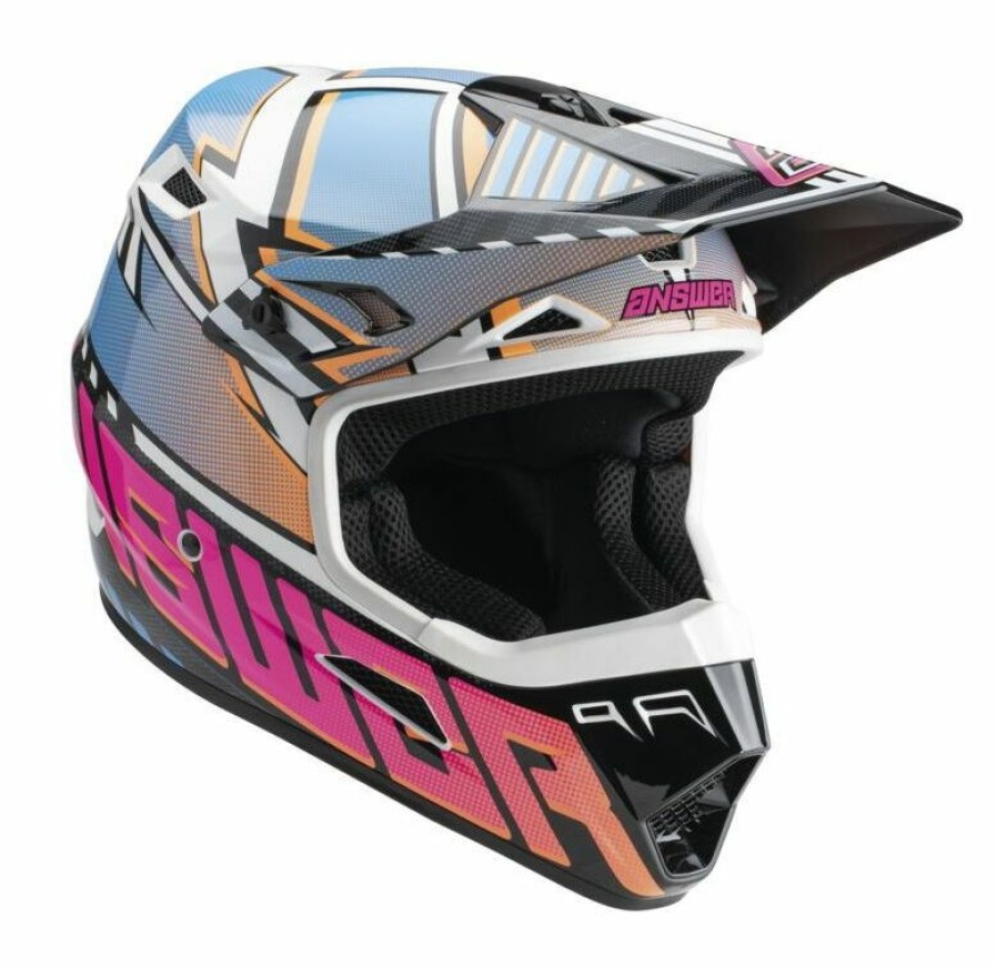 Dirt * | Answer Ar3 Rapid Helmet / Lg [Open Box] Blue/Hyper Orange/Pink