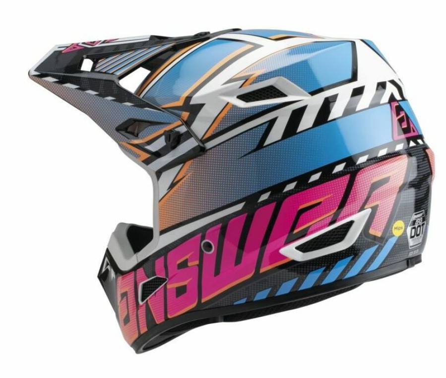 Dirt * | Answer Ar3 Rapid Helmet / Lg [Open Box] Blue/Hyper Orange/Pink