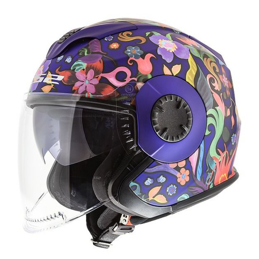 Open Face & 3/4 * | Ls2 Helmets Ls2 Verso Flora Brazil Helmet Matte Purple