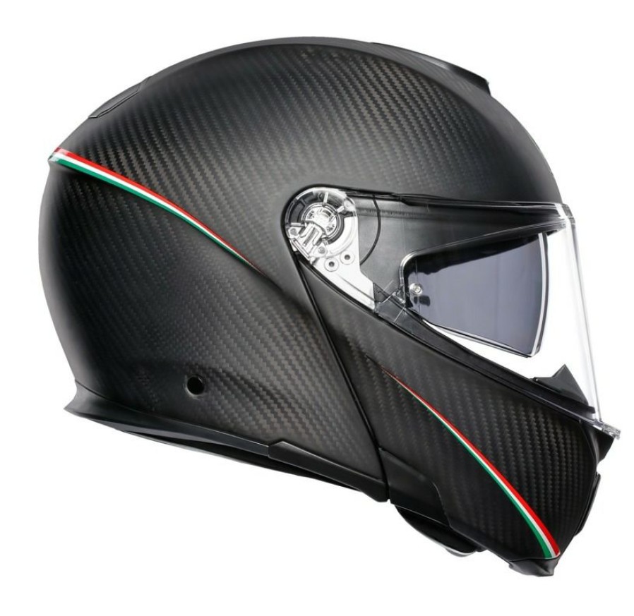 Modular * | Agv Helmets Agv Sportmodular Carbon Tricolore Helmet / Sm [Open Box] Matte Black