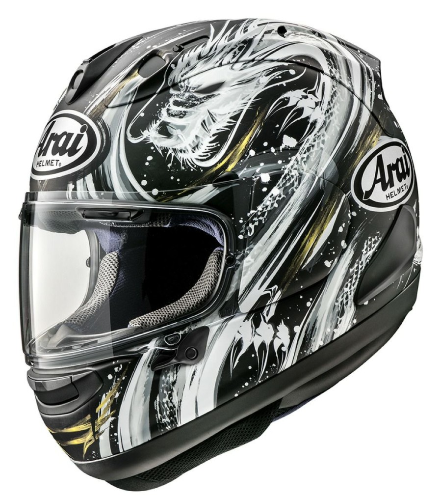 Full Face * | Arai Helmets Arai Corsair X Kiyonari Helmet Black/White/Gold