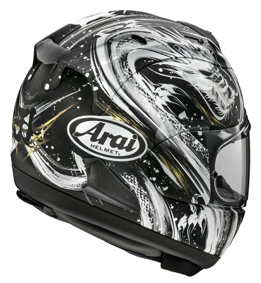 Full Face * | Arai Helmets Arai Corsair X Kiyonari Helmet Black/White/Gold