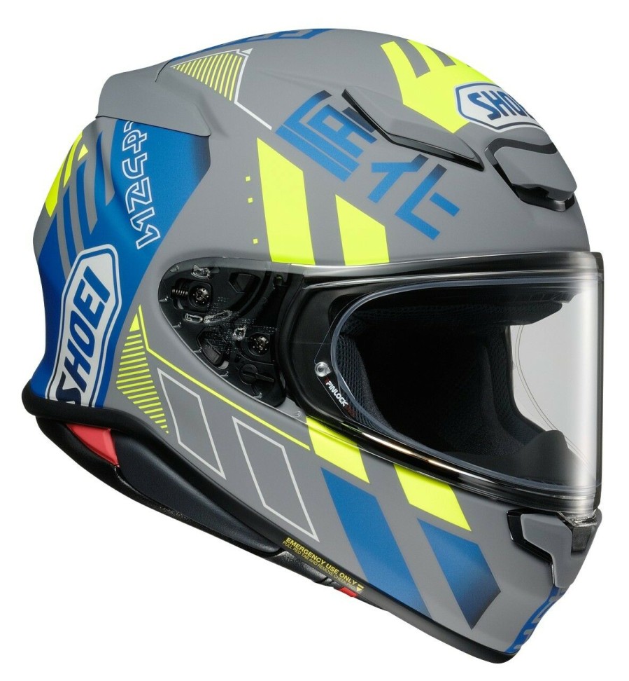 Full Face * | Shoei Helmets Shoei Rf-1400 Accolade Helmet Grey/Blue/Yellow