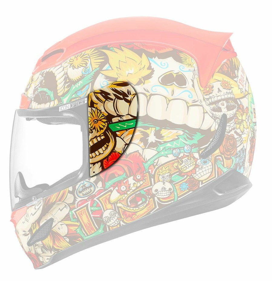 Helmet Accessories * | Icon Airmada Dia De Los Muertos Side Plates Red