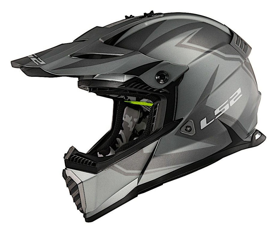 Dirt * | Ls2 Helmets Ls2 Gate Twoface Helmet Matte Grey/Black