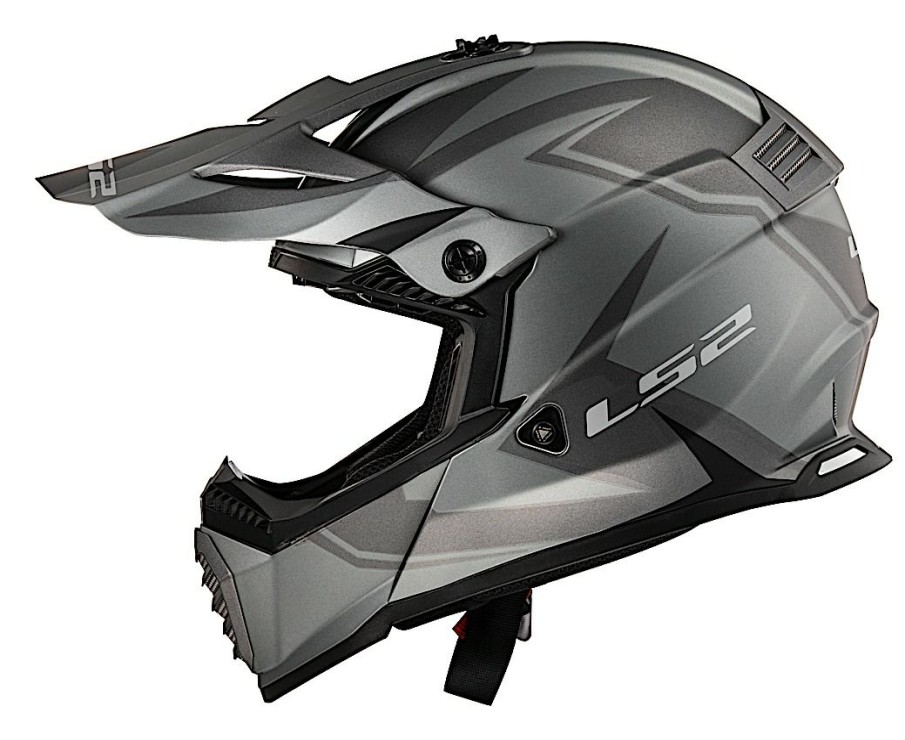 Dirt * | Ls2 Helmets Ls2 Gate Twoface Helmet Matte Grey/Black