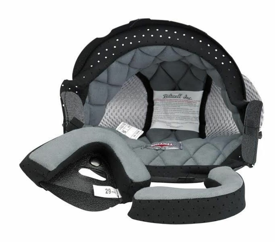 Helmet Accessories * | Biltwell Apparel Biltwell Bonanza Helmet Liner & Cheek Pads Black/Grey