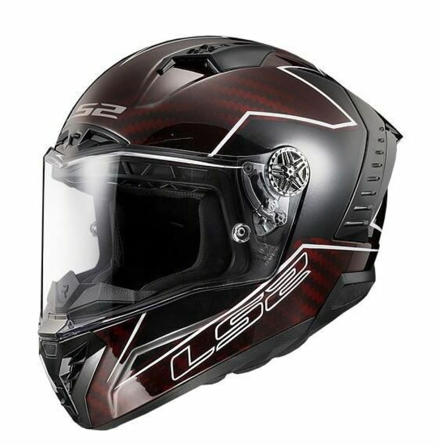 Full Face * | Ls2 Helmets Ls2 Thunder Carbon Lightning Helmet Red/Grey/Black