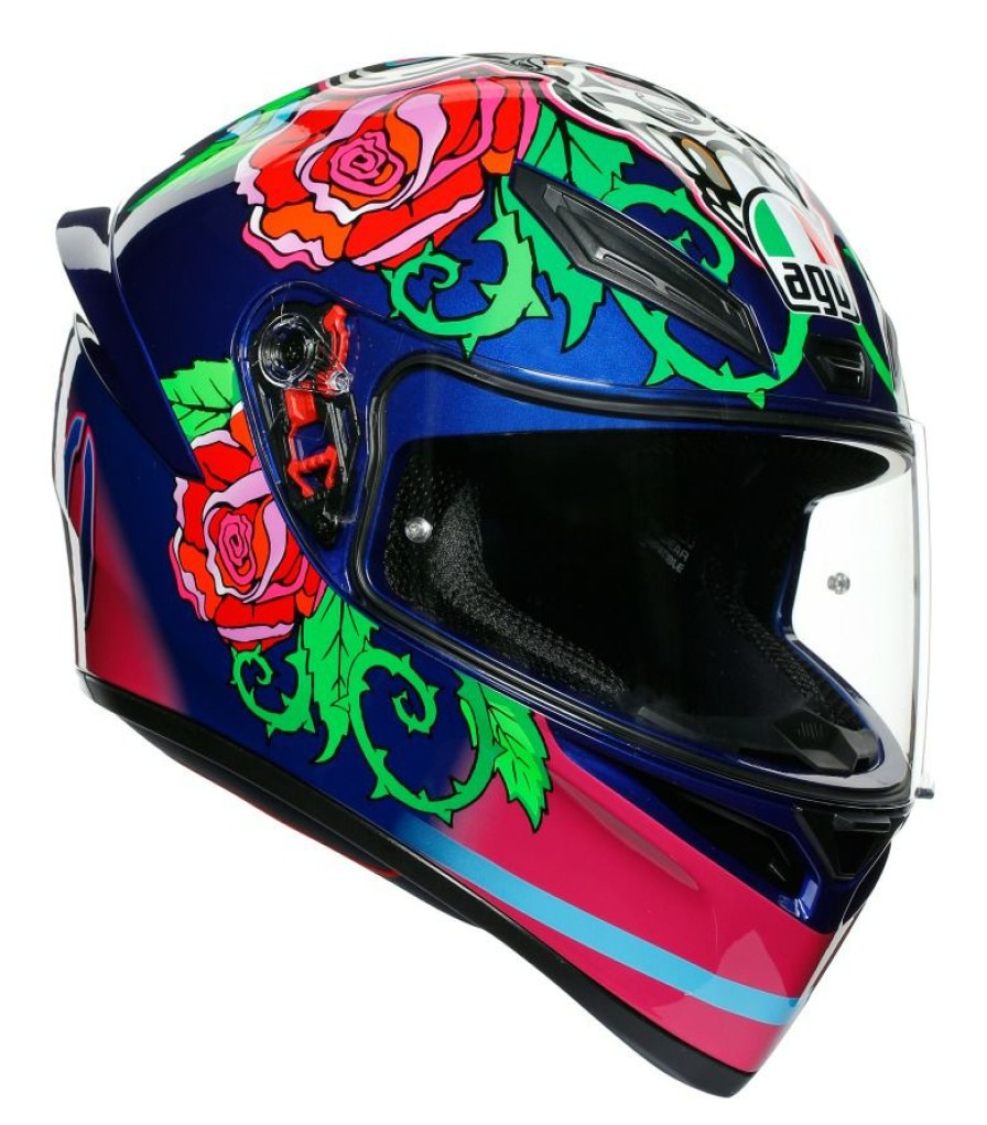 Full Face * | Agv Helmets Agv K1 Salom Helmet Blue/Pink/Green