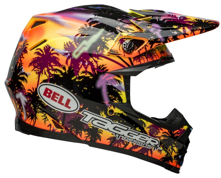 Dirt * | Bell Helmets Bell Moto-9S Flex Tagger Tropical Helmet Yellow/Orange