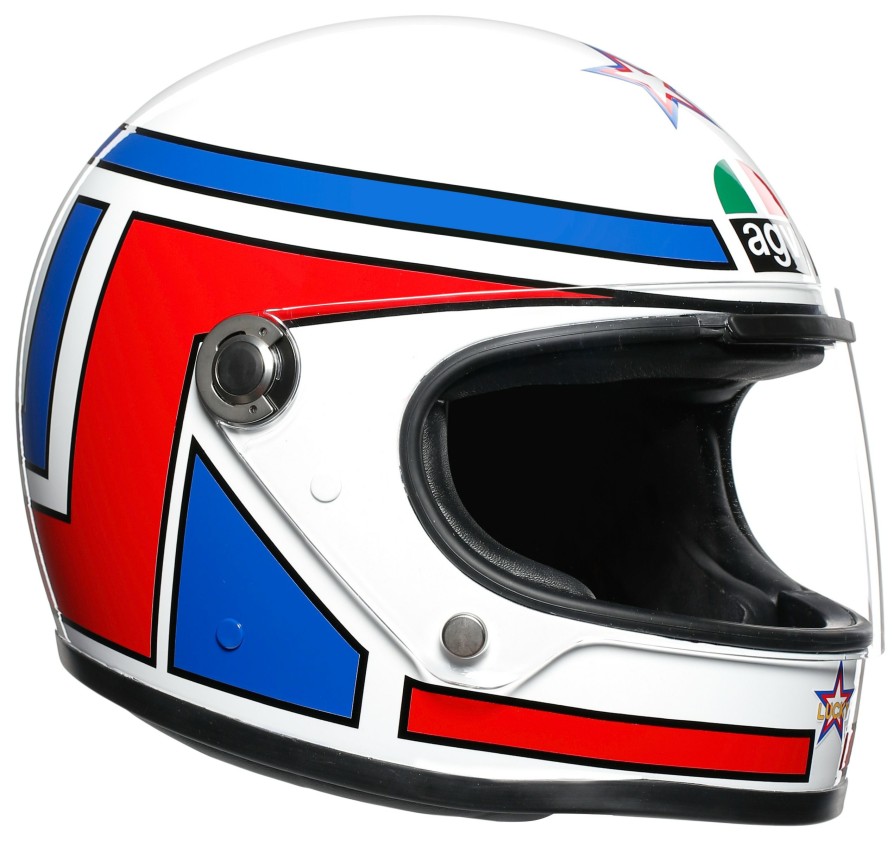 Full Face * | Agv Helmets Agv X3000 Lucky Helmet (Ms) White/Blue/Red