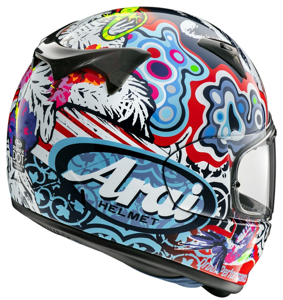 Full Face * | Arai Helmets Arai Regent-X Jungle 2 Helmet Red/Blue/Green