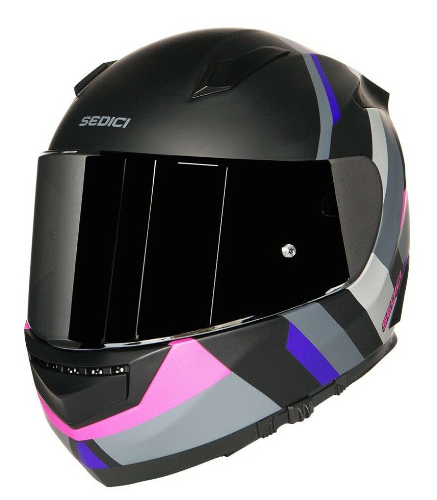 Full Face * | Sedici Strada Ii Donna Helmet Black/Grey/Pink