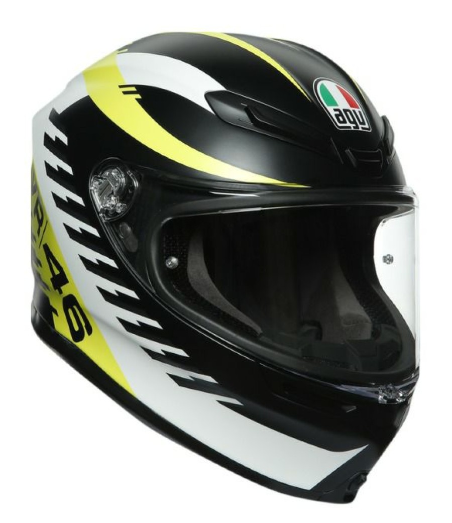 Full Face * | Agv Helmets Agv K6 Rapid 46 Helmet Black/White/Yellow