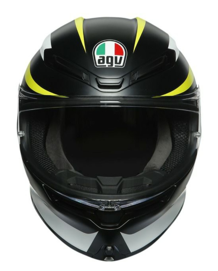 Full Face * | Agv Helmets Agv K6 Rapid 46 Helmet Black/White/Yellow