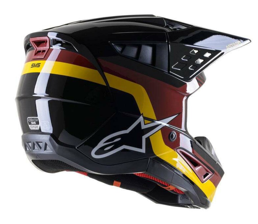 Dirt * | Alpinestars Supertech M5 Venture Helmet Black/Red/Yellow