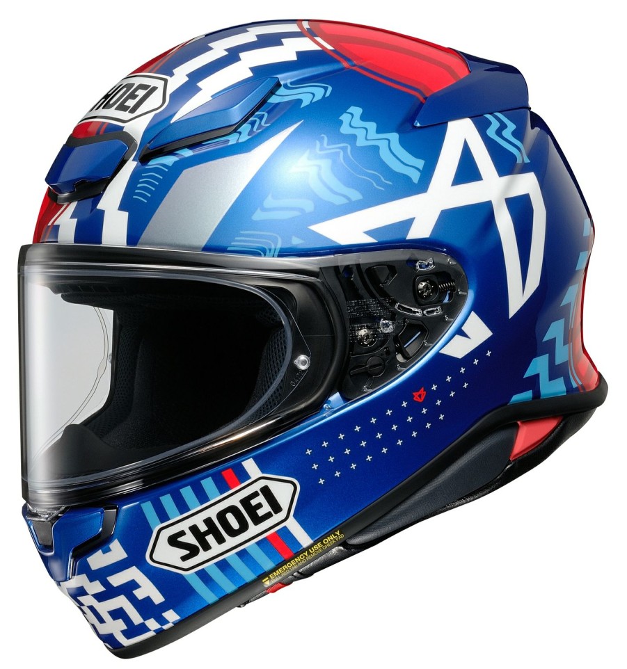 Full Face * | Shoei Helmets Shoei Rf-1400 Diggia Helmet Blue/Red/White