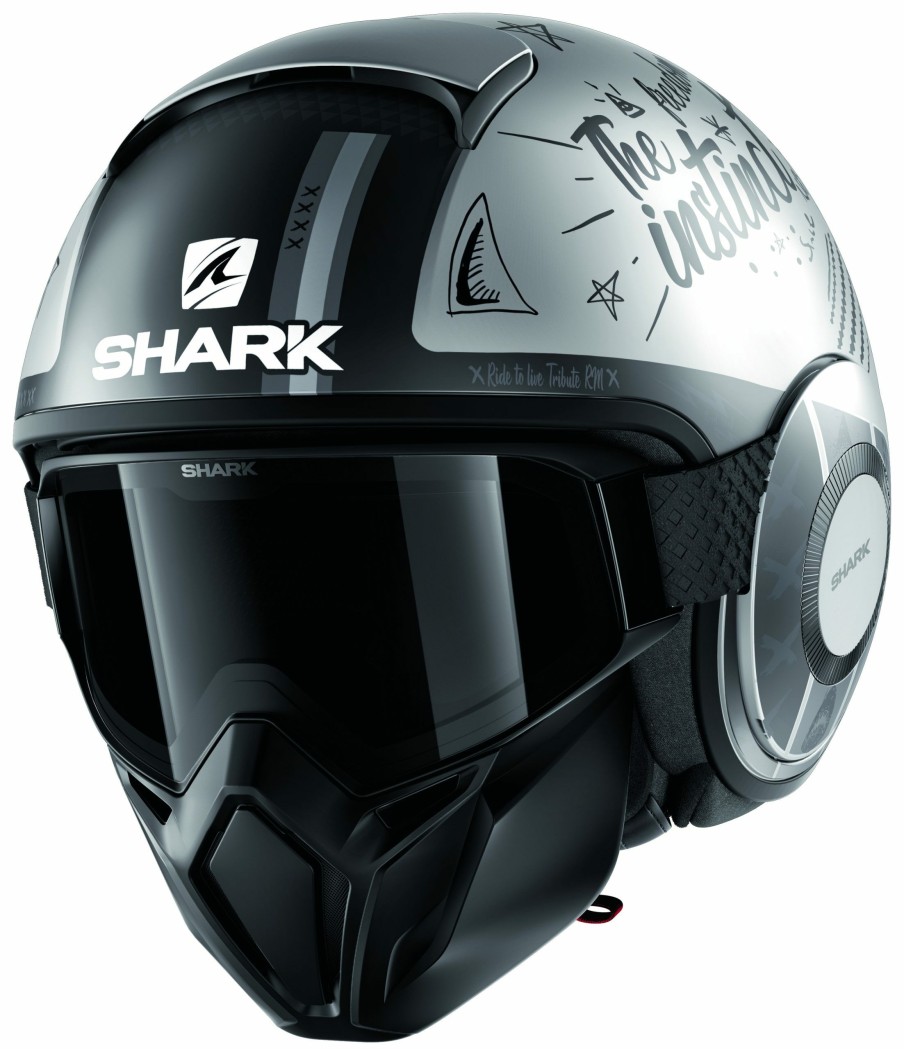 Open Face & 3/4 * | Shark Helmets Shark Street Drak Tribute Helmet Matte Silver/Anthracite