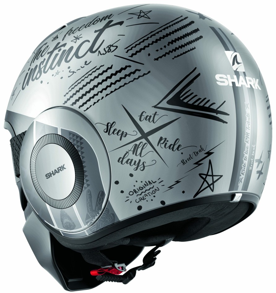 Open Face & 3/4 * | Shark Helmets Shark Street Drak Tribute Helmet Matte Silver/Anthracite