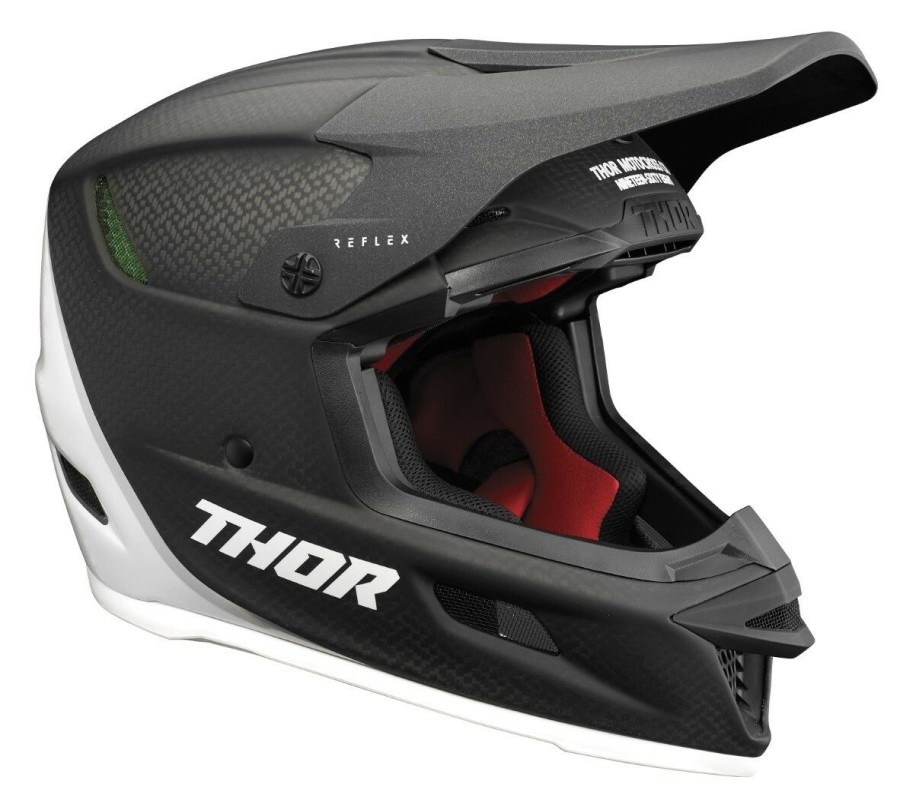 Dirt * | Thor Reflex Carbon Fiber Polar Helmet Black/White