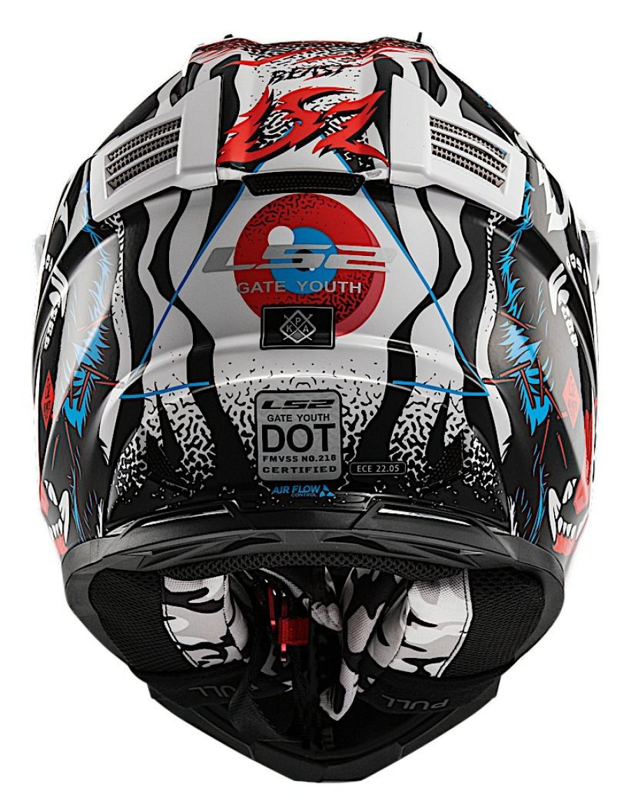 Dirt * | Ls2 Helmets Ls2 Youth Gate Beast Helmet White/Black