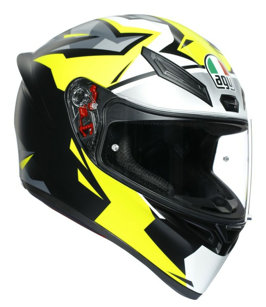 Full Face * | Agv Helmets Agv K1 Mir 2018 Helmet White/Black/Yellow