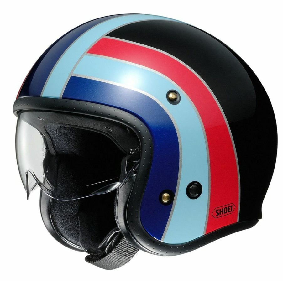 Open Face & 3/4 * | Shoei Helmets Shoei J·O Nostalgia Helmet Black/Blue/Red