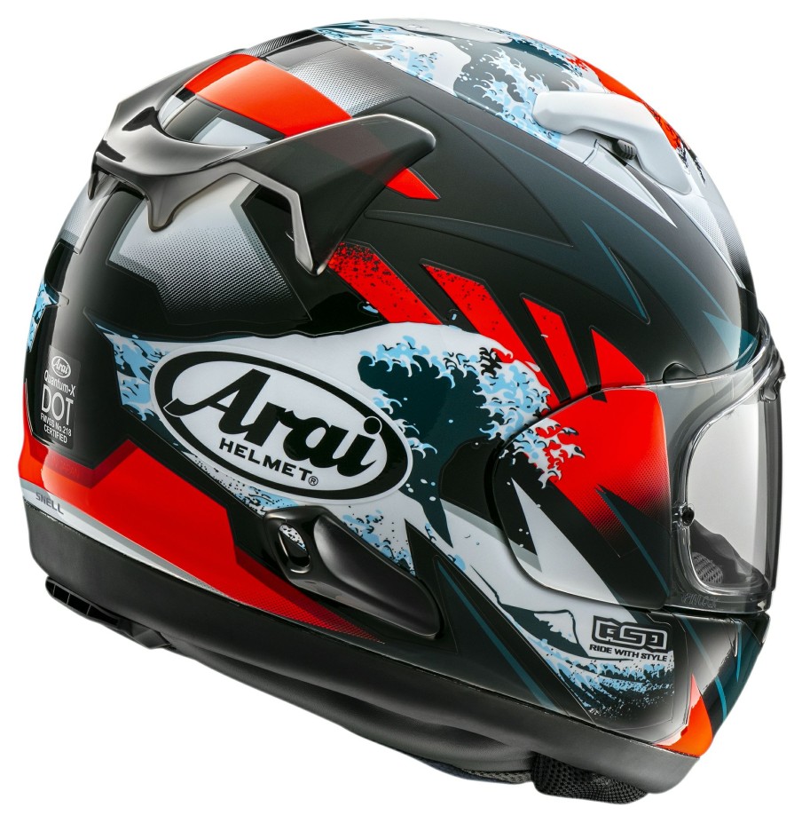 Full Face * | Arai Helmets Arai Quantum-X Wave Helmet Black/Red/White