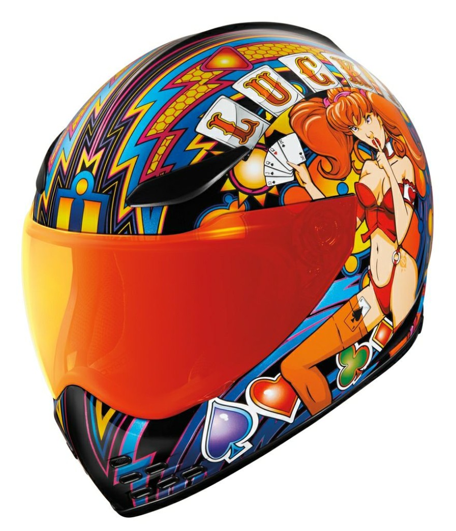 Full Face * | Icon Domain Lucky Lid 4 Helmet Red/Black