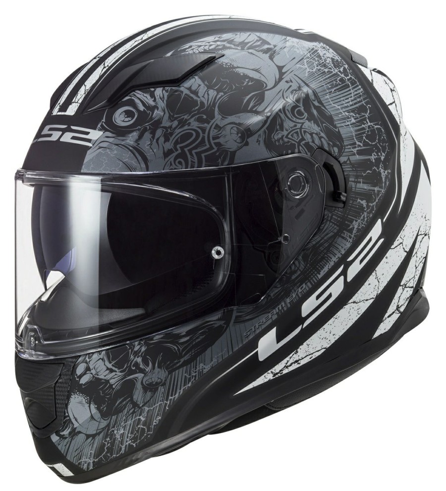 Full Face * | Ls2 Helmets Ls2 Stream Throne Helmet Matte Black/Grey