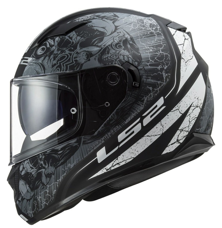 Full Face * | Ls2 Helmets Ls2 Stream Throne Helmet Matte Black/Grey