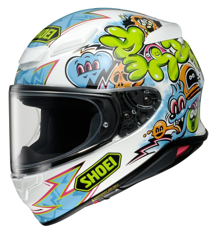 Full Face * | Shoei Helmets Shoei Rf-1400 Mural Helmet White/Blue/Green