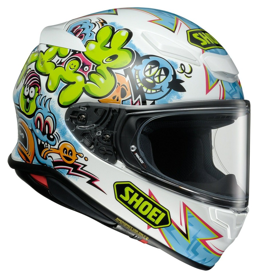 Full Face * | Shoei Helmets Shoei Rf-1400 Mural Helmet White/Blue/Green