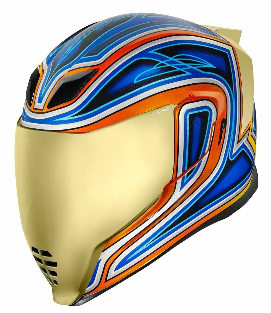 Full Face * | Icon Airflite El Centro Helmet / Lg [Open Box] Blue/Orange