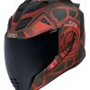 Full Face * | Icon Airflite Blockchain Helmet / Md [Open Box] Red/Black