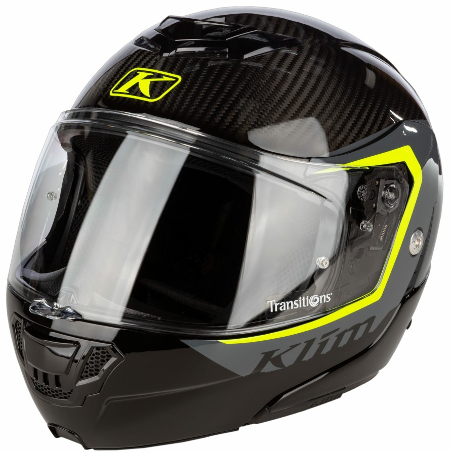 Modular * | Klim Tk1200 Karbon Stark Helmet Asphalt/Hi-Vis