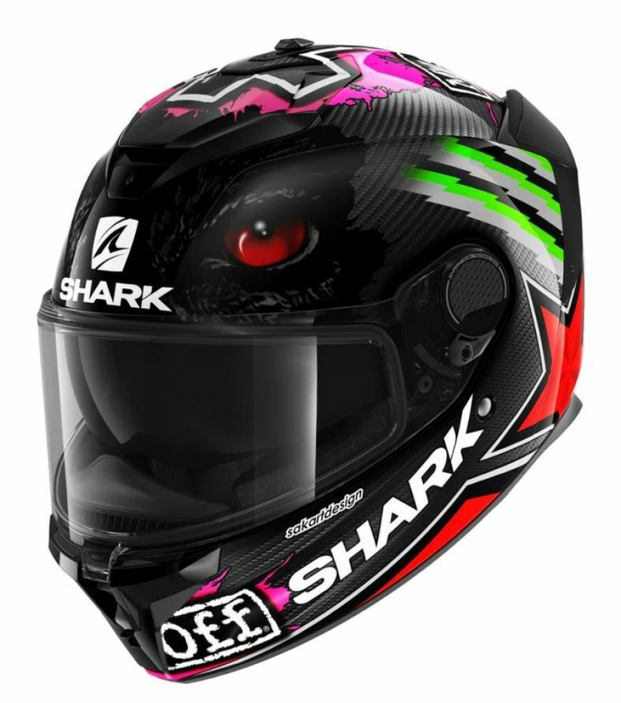 Full Face * | Shark Helmets Shark Spartan Gt Carbon Redding Helmet Carbon/Red/Green