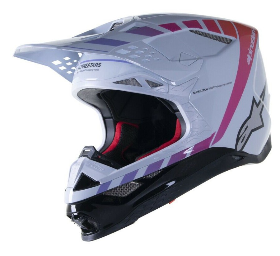 Dirt * | Alpinestars Supertech M10 Daytona 23 Le Helmet Grey/Orange/Purple/Pink