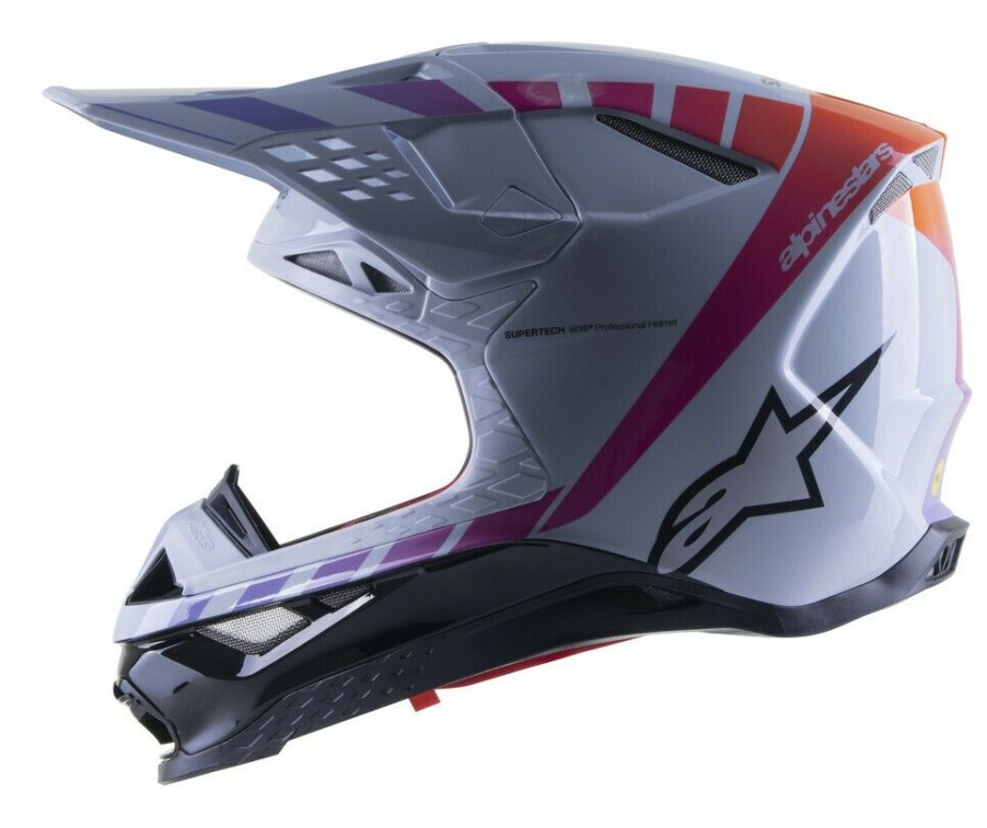 Dirt * | Alpinestars Supertech M10 Daytona 23 Le Helmet Grey/Orange/Purple/Pink