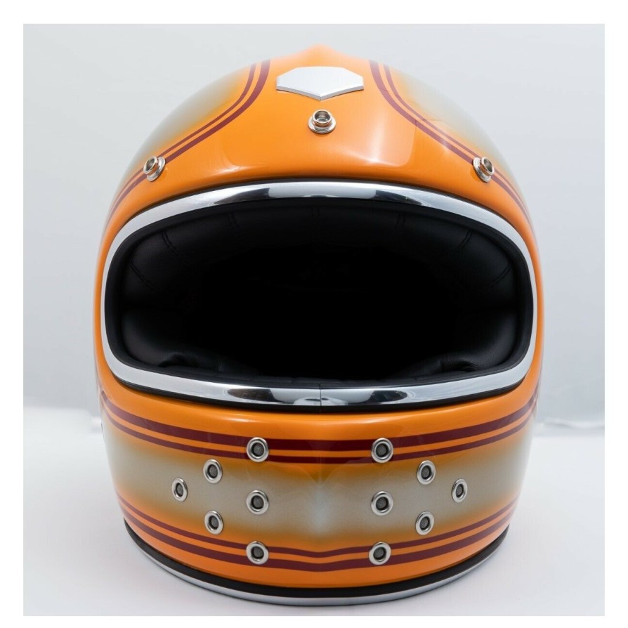 Full Face * | Ruby Helmets Ruby Castel Munich 90 Daytona Helmet (Lg) / Lg [Blemished Very Good] Orange/Silver