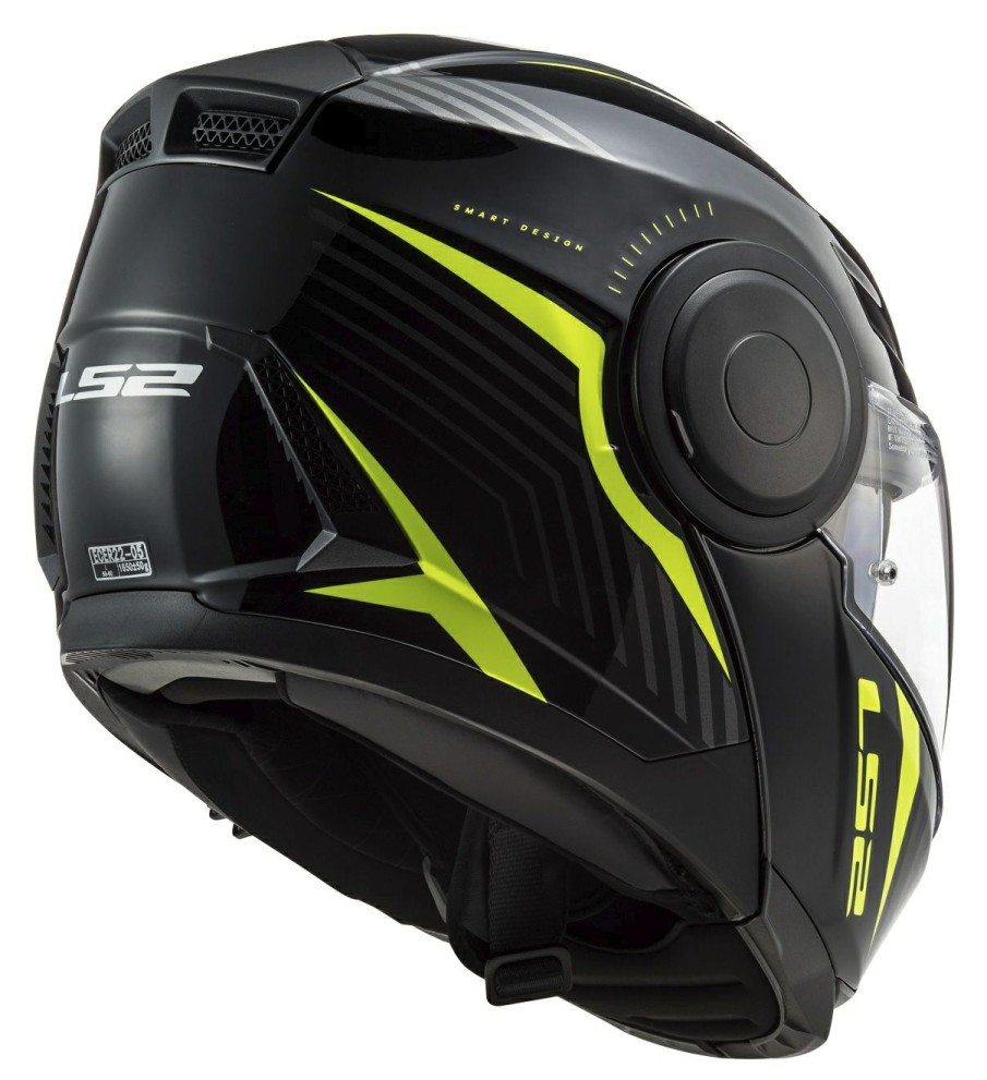 Modular * | Ls2 Helmets Ls2 Horizon Skid Helmet Black/Hi-Viz Yellow