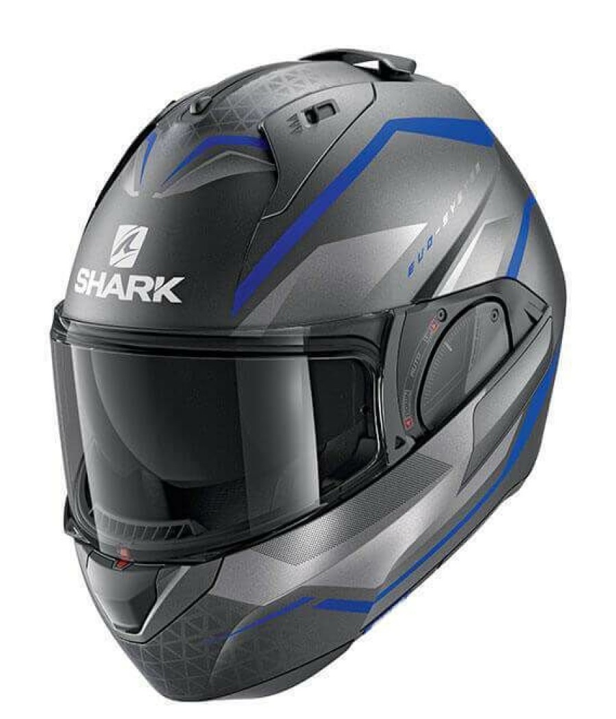 Modular * | Shark Helmets Shark Evo-One 2 Yari Helmet / Xl [Open Box] Matte Anthracite/Blue/Silver