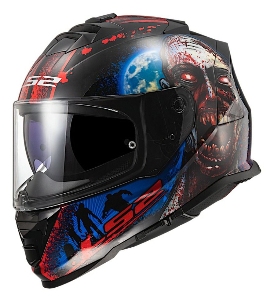 Full Face * | Ls2 Helmets Ls2 Assault I Heart Brains Glow In The Dark Helmet Black