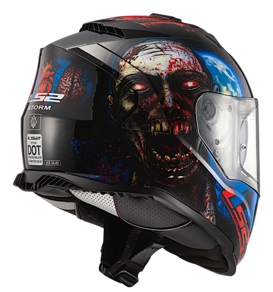 Full Face * | Ls2 Helmets Ls2 Assault I Heart Brains Glow In The Dark Helmet Black