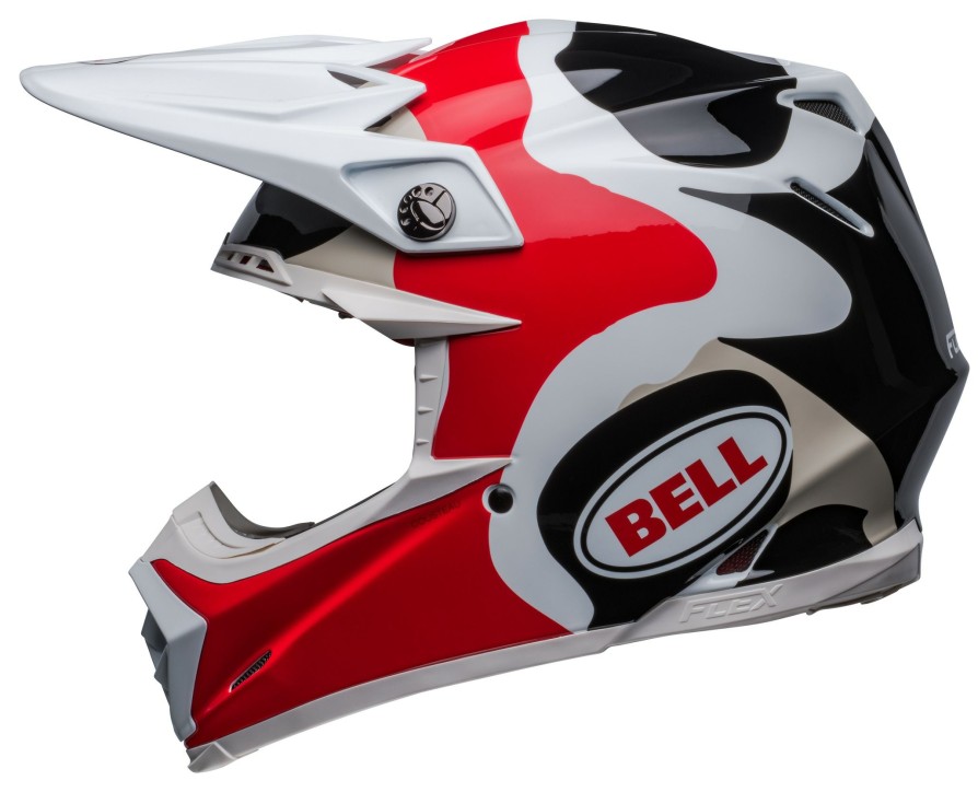 Dirt * | Bell Helmets Bell Moto-9S Flex Hello Cousteau Reef Helmet Matte White/Red