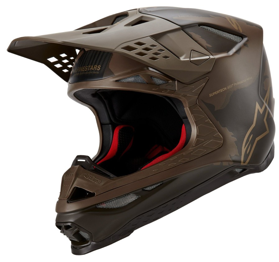 Dirt * | Alpinestars M10 Squad Le Helmet Brown/Gold